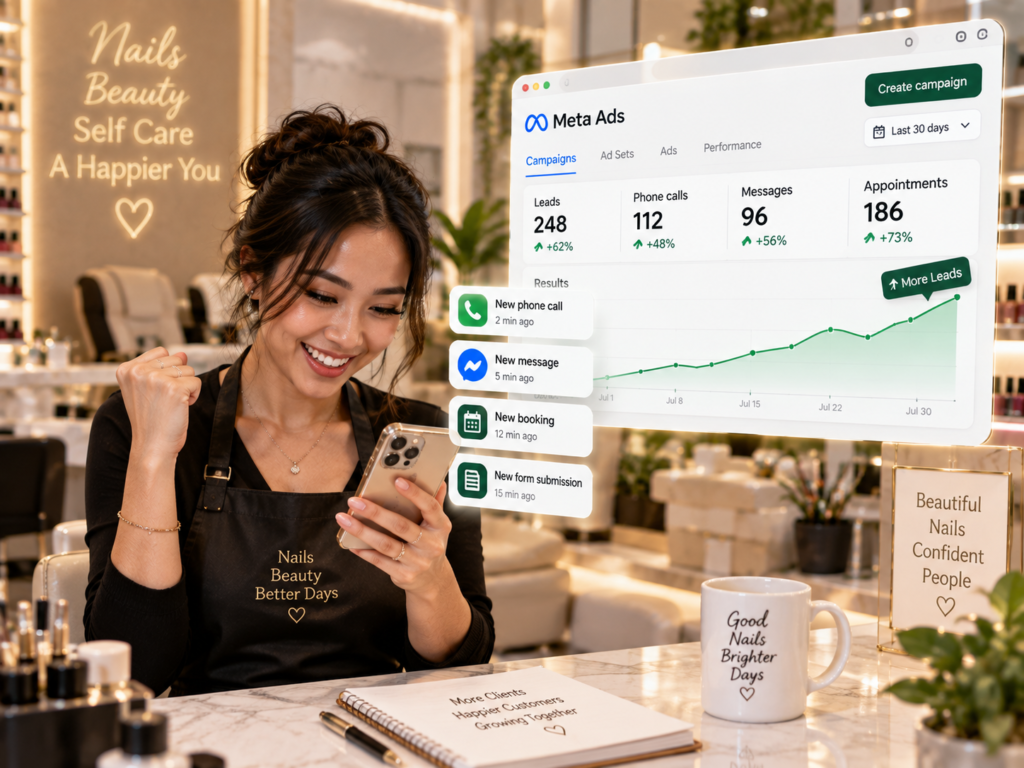 Nail Salon Marketing: 10 Chiến Lược Giúp Tiệm Nail Thu Hút Khách Hàng Và Tăng Lịch Hẹn Tại Mỹ 6 facebook ads