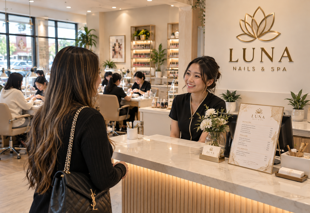 Tại Sao Tiệm Nail Cần Thiết Kế Thương Hiệu Chuyên Nghiệp Để Thu Hút Khách Hàng? 2 thiết kế thương hiệu tiệm nail