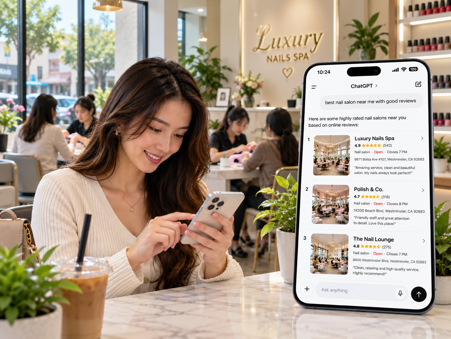 Luxury Nails Spa Search in a Modern Salon