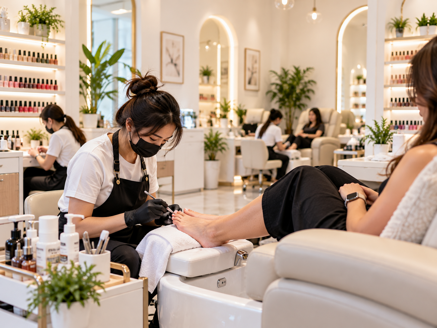 Modern Salon Pedicure in Progress