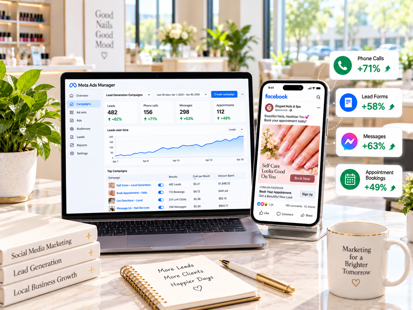 Sunlit Nail Spa Marketing Dashboard