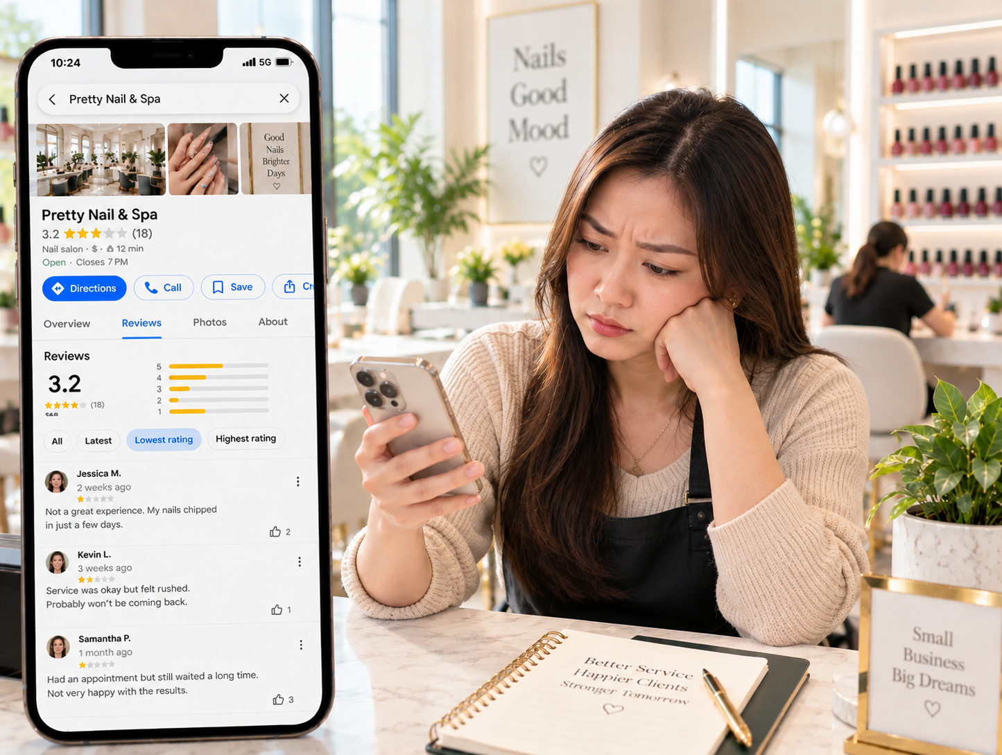 Local SEO 1 Worried Nail Salon Reviews